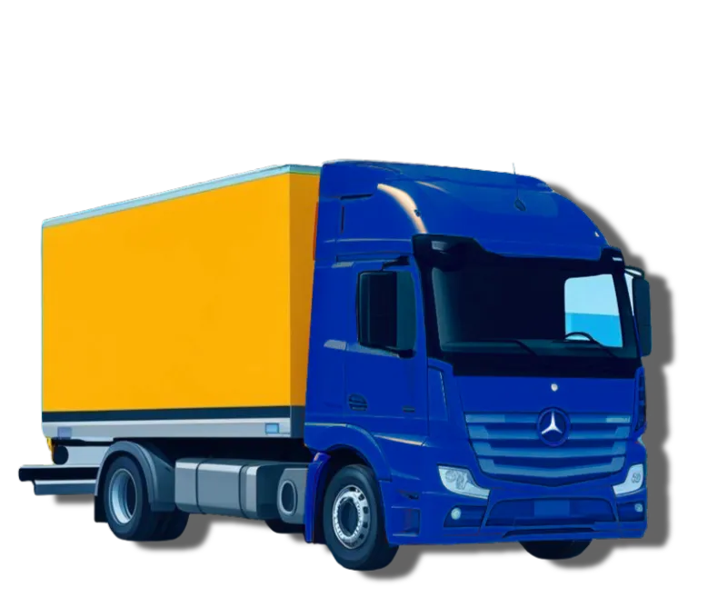 Bebol Logistik's blauer LKW im Einsatz - Professionelle Transportdienstleistungen mit modernen Fahrzeugen